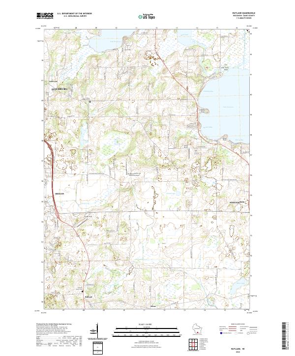 Rutland, WI — USGS 7.5-minute topo (2022)