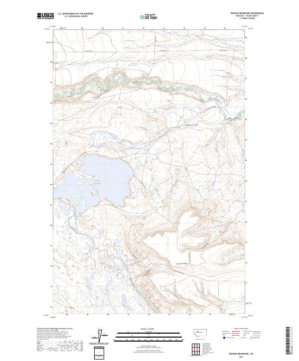 Pishkun Reservoir, MT — USGS 7.5-minute topo (2024)