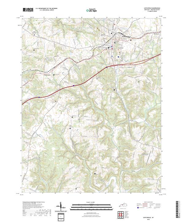 Leitchfield, KY — USGS 7.5-minute topo (2022)
