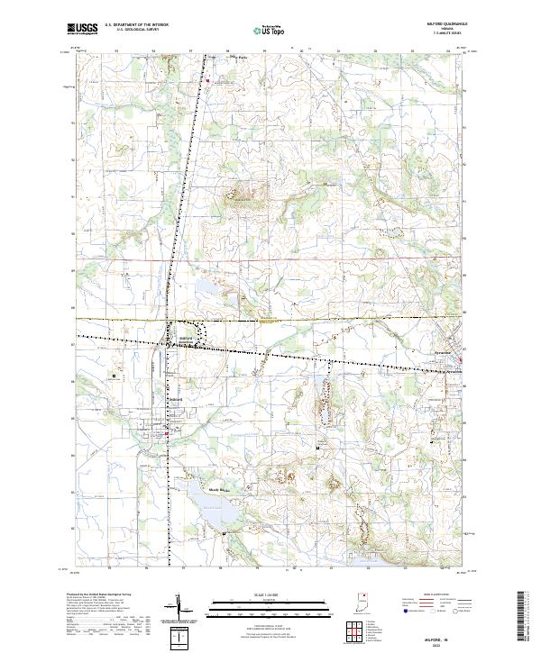 Milford, IN — USGS 7.5-minute topo (2022)