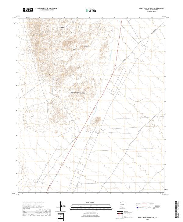 Middle Mountains South, AZ — USGS 7.5-minute topo (2021)
