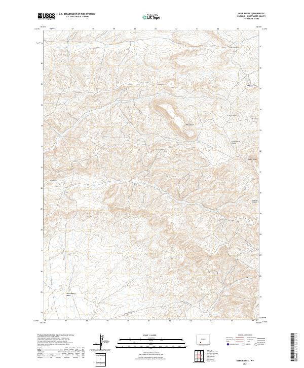 Deer Butte, WY — USGS 7.5-minute topo (2021)