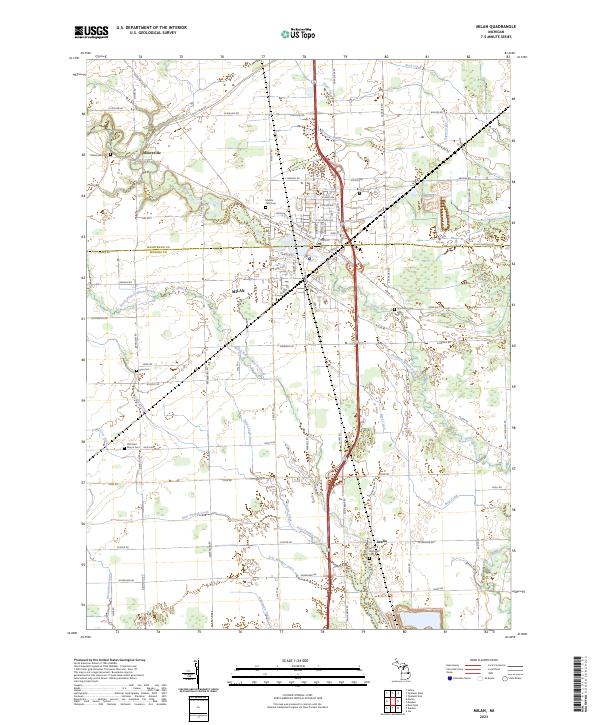 Milan, MI — USGS 7.5-minute topo (2023)