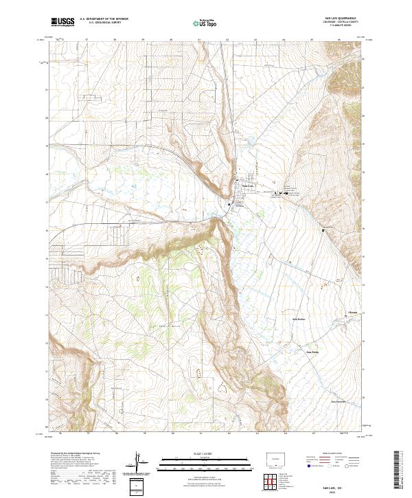 San Luis, CO — USGS 7.5-minute topo (2022)
