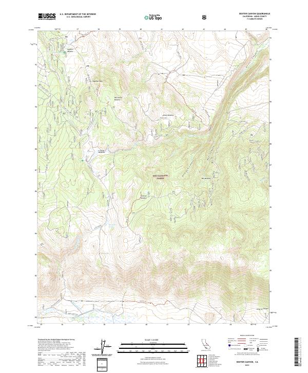 Dexter Canyon, CA — USGS 7.5-minute topo (2021)