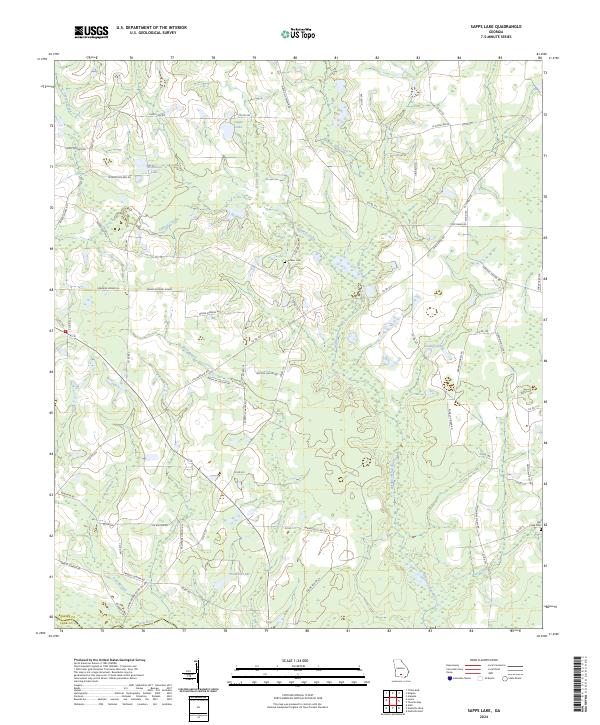 Sapps Lake, GA — USGS 7.5-minute topo (2024)