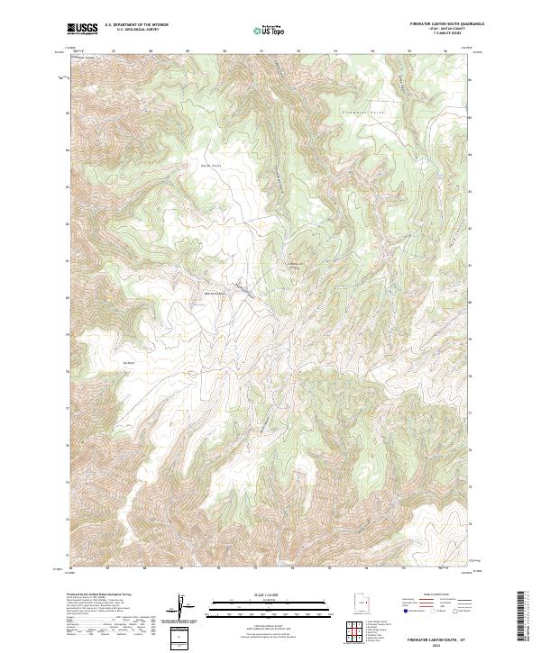 Firewater Canyon South, UT — USGS 7.5-minute topo (2023)