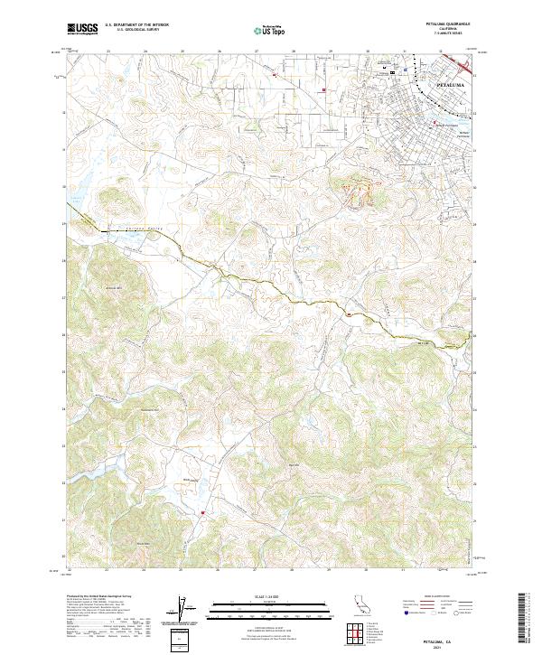 Petaluma, CA — USGS 7.5-minute topo (2021)