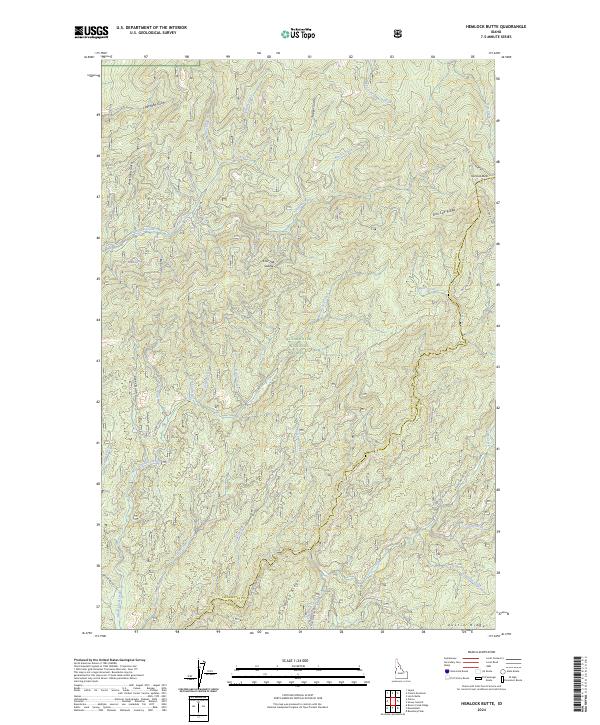 Hemlock Butte, ID — USGS 7.5-minute topo (2024)