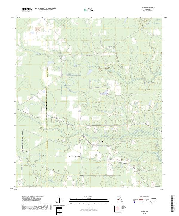 Beaver, LA — USGS 7.5-minute topo (2024)