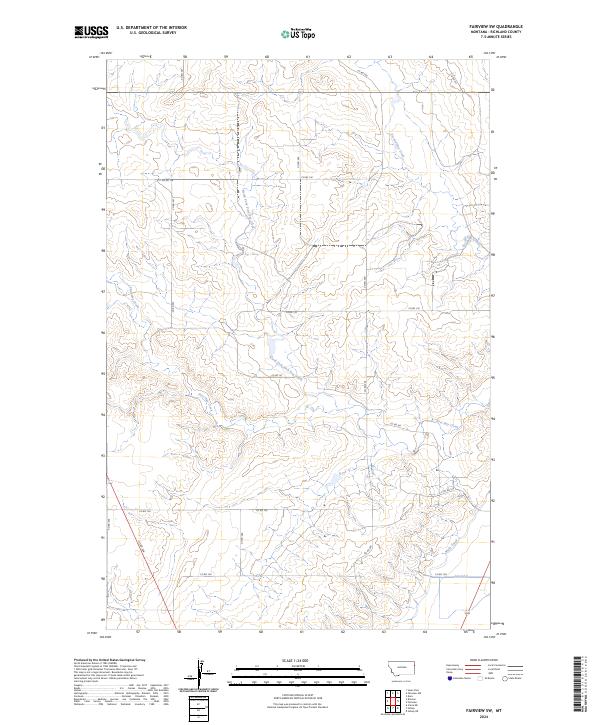 Fairview SW, MT — USGS 7.5-minute topo (2024)