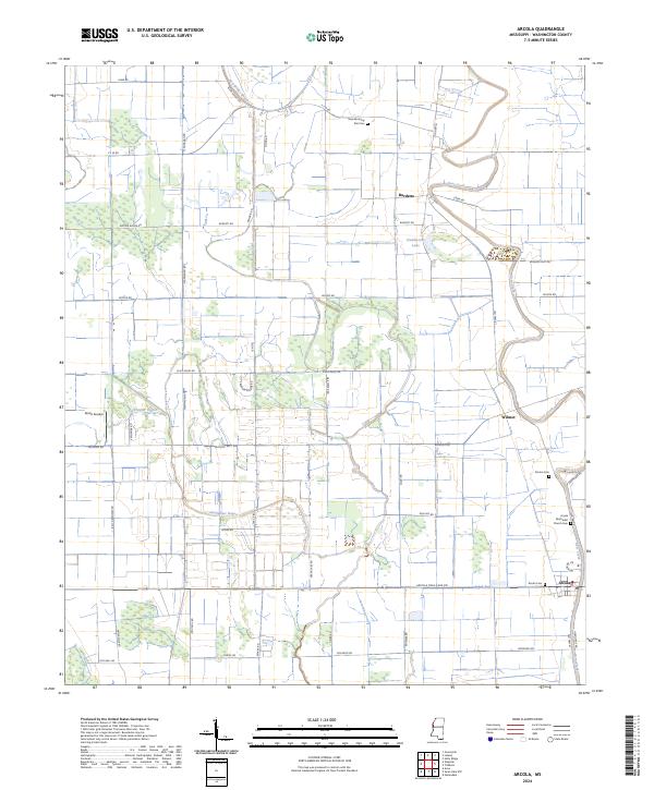 Arcola, MS — USGS 7.5-minute topo (2024)