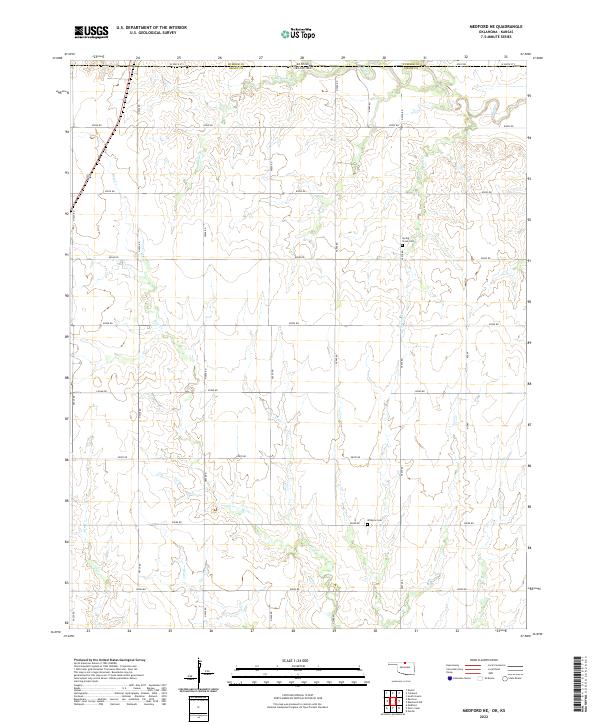 Medford NE, OK-KS — USGS 7.5-minute topo (2022)