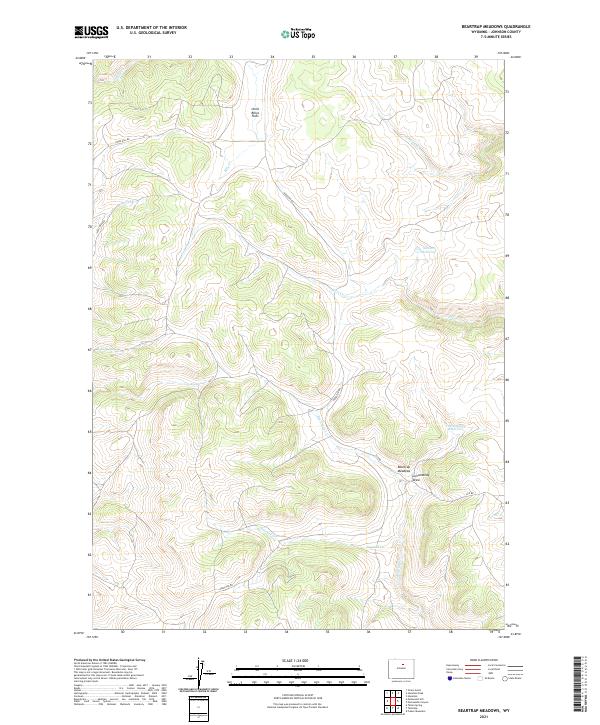 Beartrap Meadows, WY — USGS 7.5-minute topo (2021)