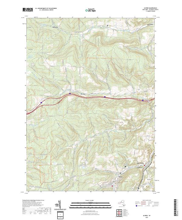 Alfred, NY — USGS 7.5-minute topo (2023)
