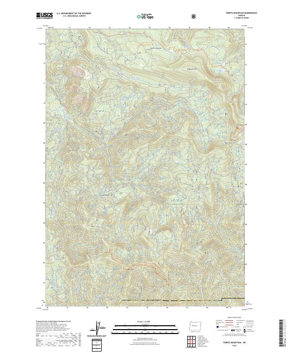 Tidbits Mountain, OR — USGS 7.5-minute topo (2023)
