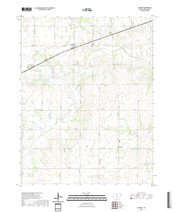 Langdon, KS — USGS 7.5-minute topo (2022)
