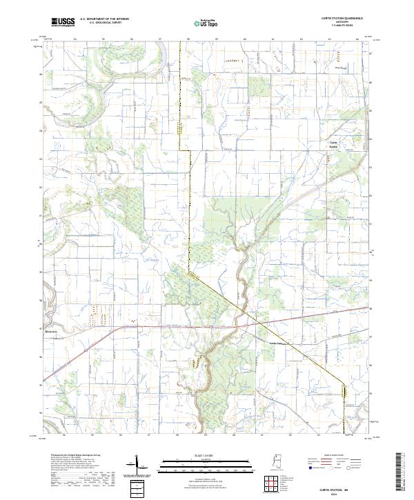 Curtis Station, MS — USGS 7.5-minute topo (2024)