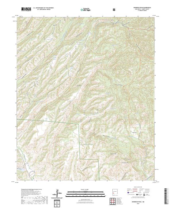 Hendricks Peak, NM — USGS 7.5-minute topo (2023)