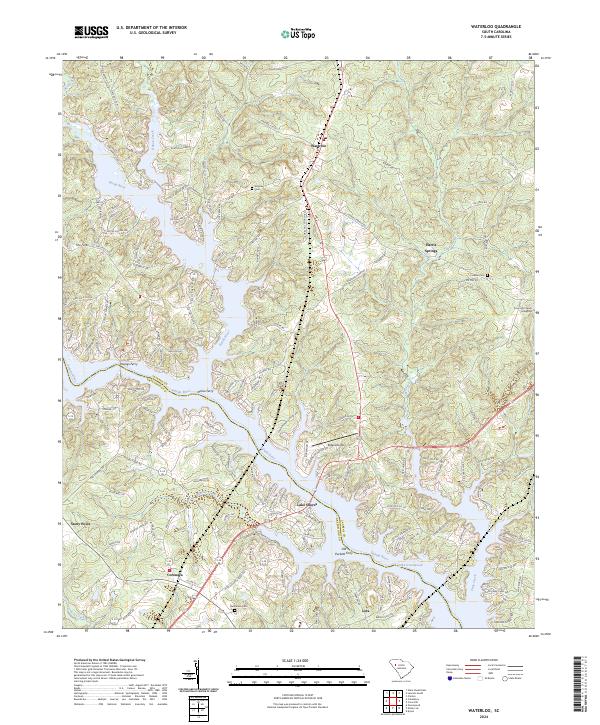 Waterloo, SC — USGS 7.5-minute topo (2024)