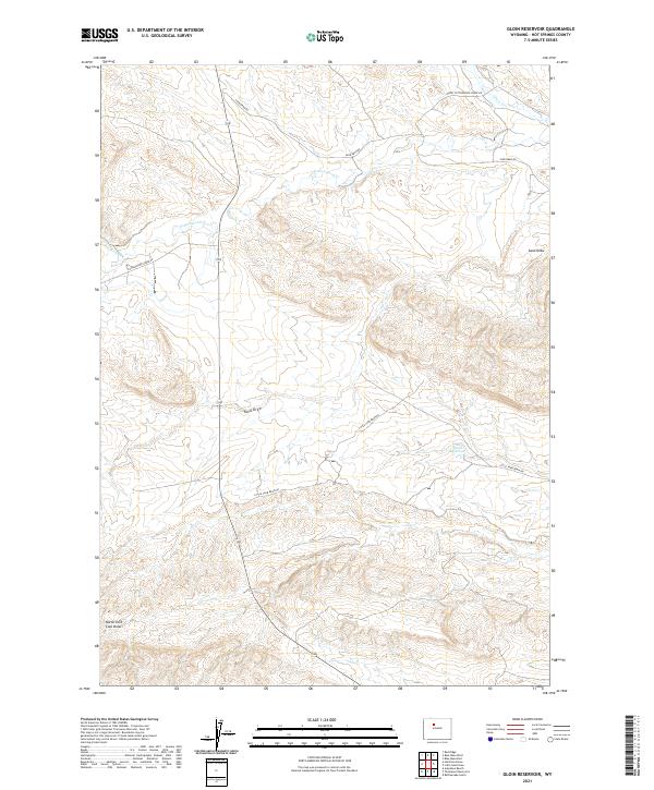 Gloin Reservoir, WY — USGS 7.5-minute topo (2021)