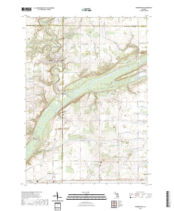 Hubbardston, MI — USGS 7.5-minute topo (2023)