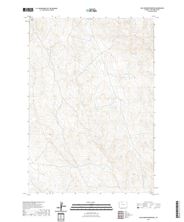 Jack Horner Reservoir, WY — USGS 7.5-minute topo (2021)