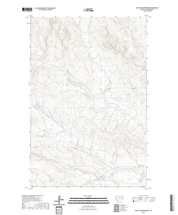 South Fork Reservoir, MT — USGS 7.5-minute topo (2024)