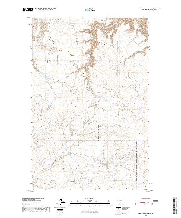 Sheep Coulee Spring, MT — USGS 7.5-minute topo (2024)