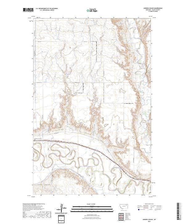 Lindeke Coulee, MT — USGS 7.5-minute topo (2024)