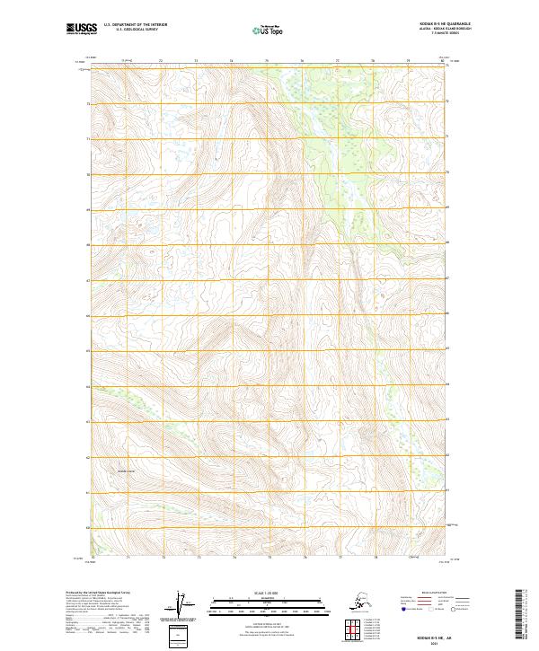 Kodiak B-5 NE, AK — USGS 7.5-minute topo (2021)