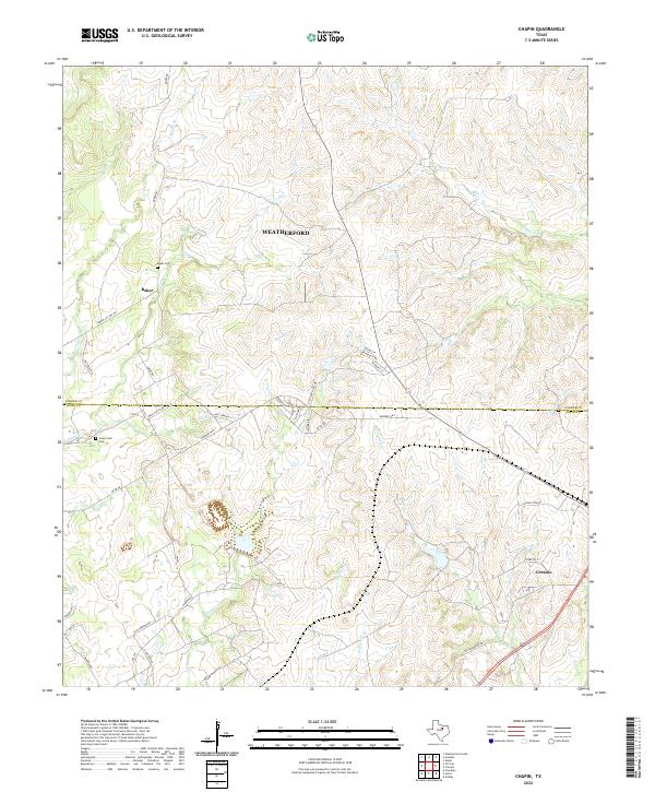 Chapin, TX — USGS 7.5-minute topo (2022)