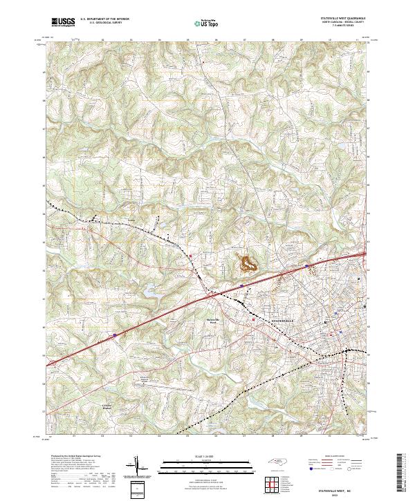 Statesville West, NC — USGS 7.5-minute topo (2022)