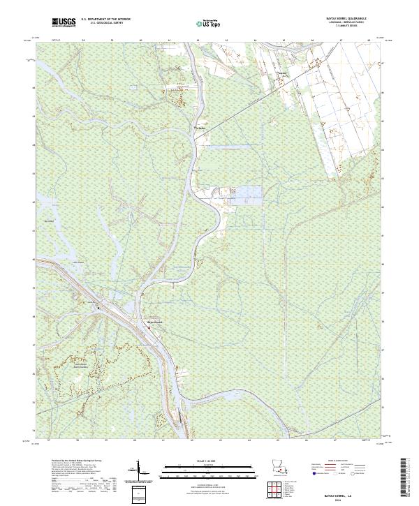 Bayou Sorrel, LA — USGS 7.5-minute topo (2024)