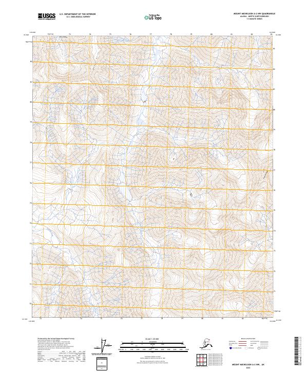 Mount Michelson A-2 NW, AK — USGS 7.5-minute topo (2023)