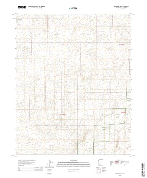 Saunders Draw, AZ — USGS 7.5-minute topo (2026)