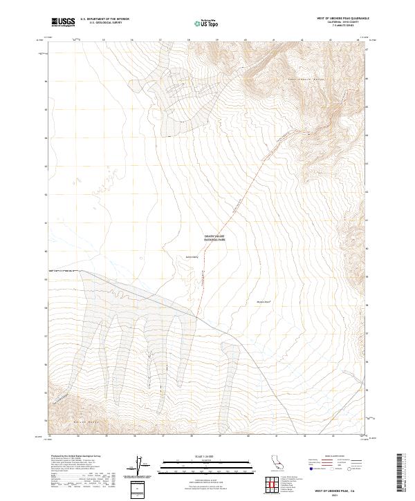 West of Ubehebe Peak, CA — USGS 7.5-minute topo (2021)