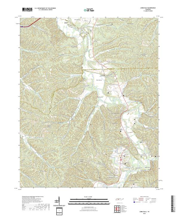 Lobelville, TN — USGS 7.5-minute topo (2022)