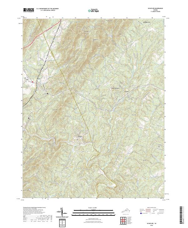 Schuyler, VA — USGS 7.5-minute topo (2022)