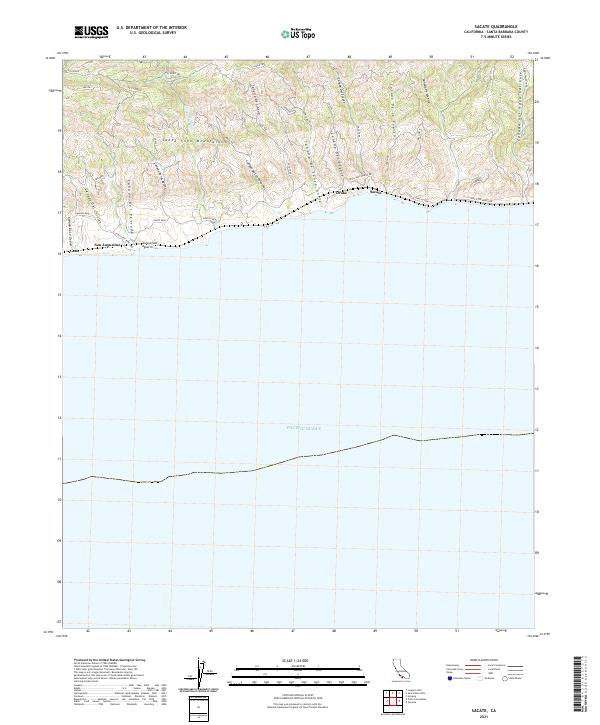 Sacate, CA — USGS 7.5-minute topo (2021)