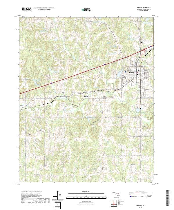 Bristow, OK — USGS 7.5-minute topo (2022)