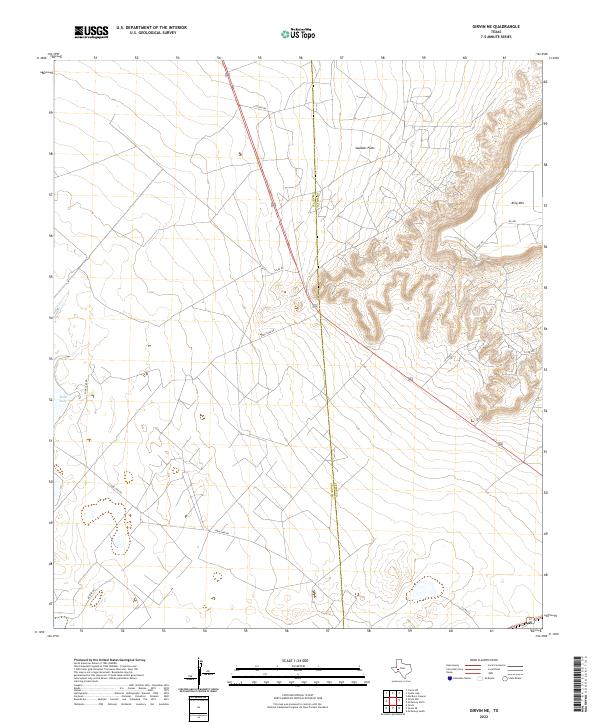 Girvin NE, TX — USGS 7.5-minute topo (2022)