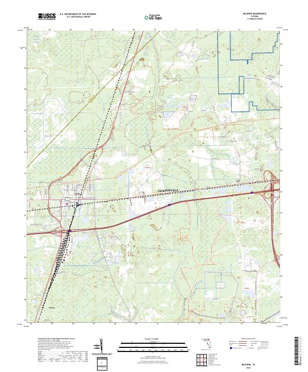 Baldwin, FL — USGS 7.5-minute topo (2024)