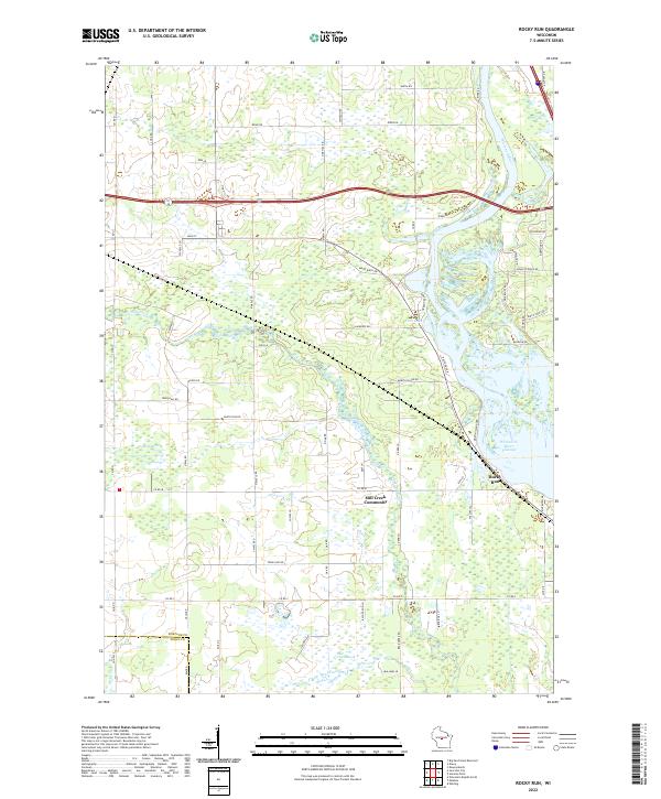 Rocky Run, WI — USGS 7.5-minute topo (2022)