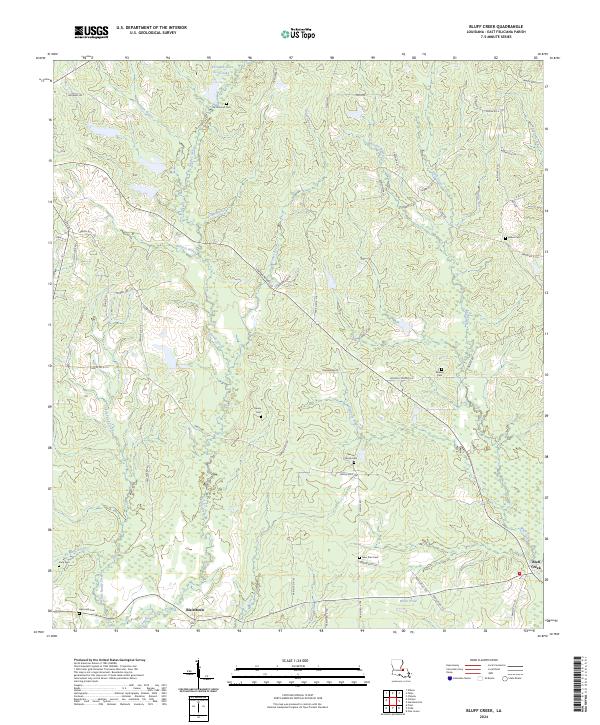 Bluff Creek, LA — USGS 7.5-minute topo (2024)