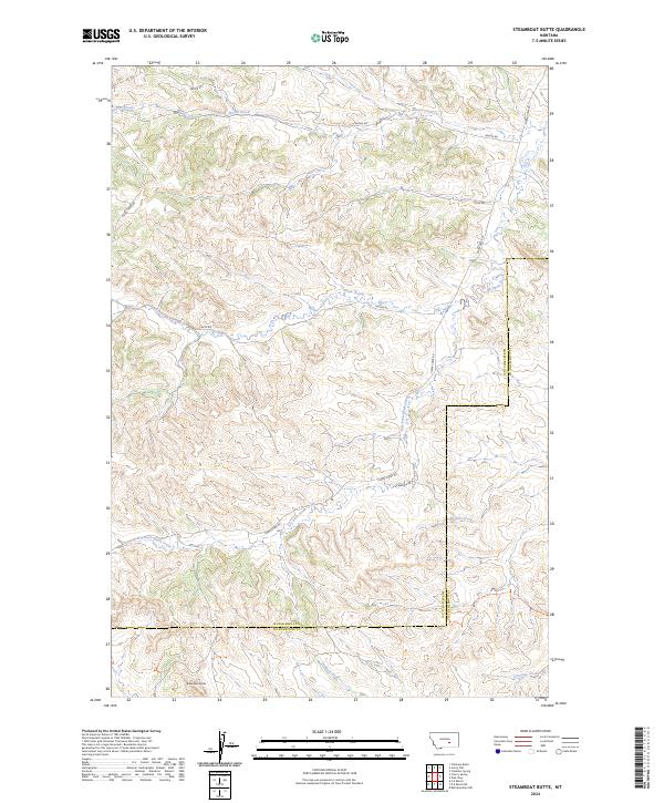 Steamboat Butte, MT — USGS 7.5-minute topo (2024)