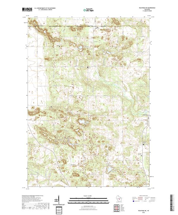 Wautoma NE, WI — USGS 7.5-minute topo (2022)