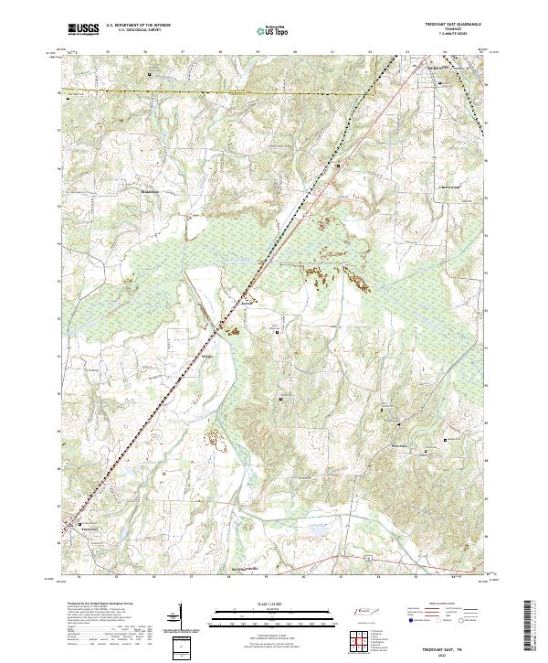 Trezevant East, TN — USGS 7.5-minute topo (2022)