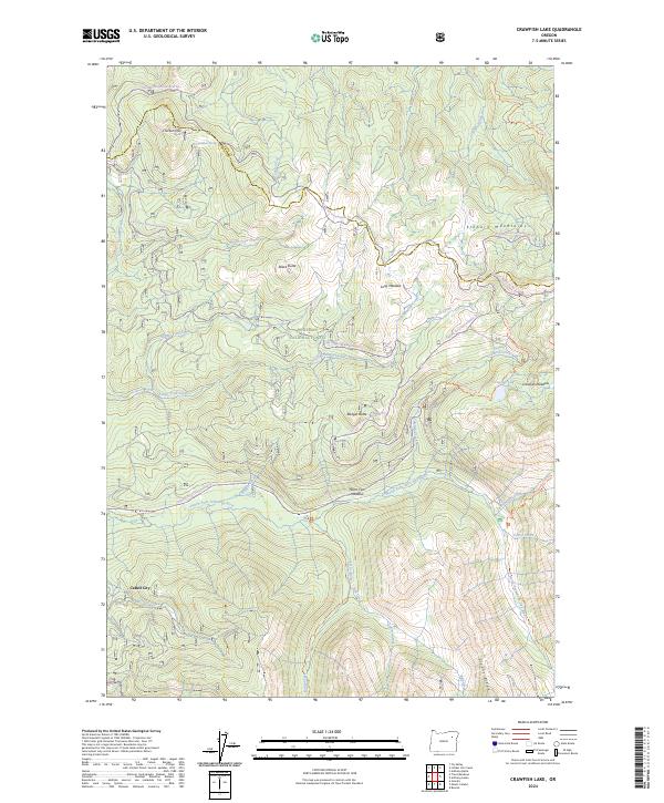 Crawfish Lake, OR — USGS 7.5-minute topo (2024)
