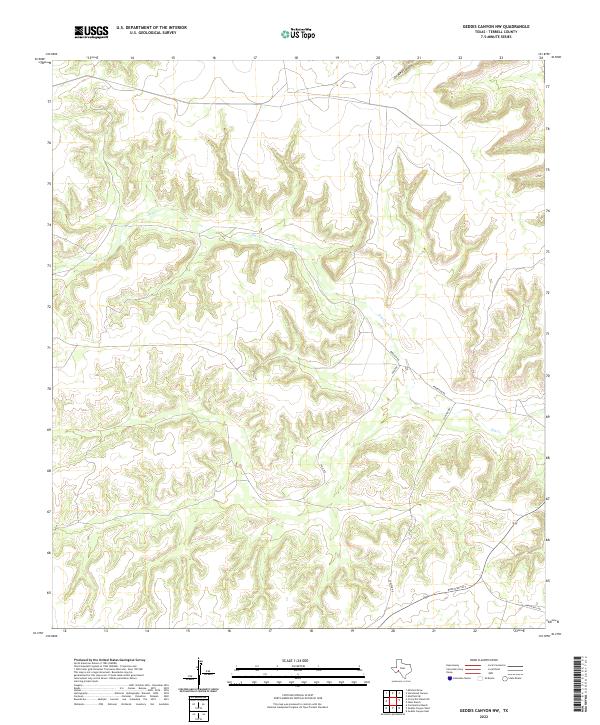 Geddis Canyon NW, TX — USGS 7.5-minute topo (2022)